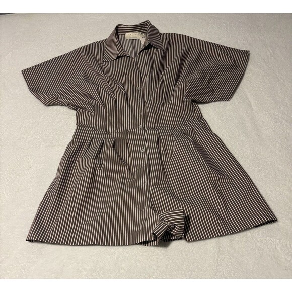 Anthropologie The Tobie Exquise Pleated Romper Sz L Brown NWT - Picture 2 of 11